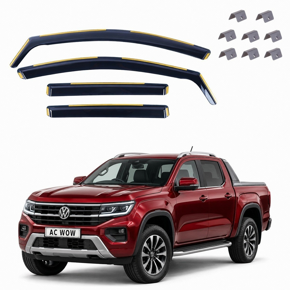 In-channel wind deflectors for Volkswagen Amarok (Mk2) 2022–2027 – AC Wow Shop